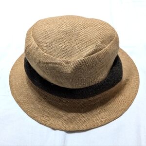 Tsuyumi Stylish Tan and Black Women's Jute Hat